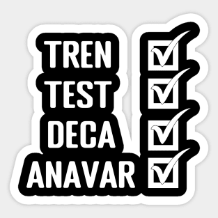 Tren, Test, Deca, Anavar - Steroid Gym Design Sticker